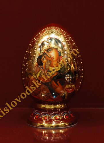 Яйцо в капельном золоте h200 (Владимирская Богоматерь)